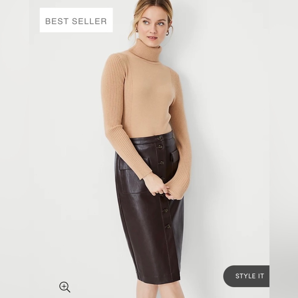 Ann Taylor Mixed Ribbed Turtleneck Sweater NEW WITH TAGS!